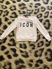 Men  s WMNS Unisex DSQUARED2 ICON Sweatshirt, Size S Faded Distressed 90s Y2K