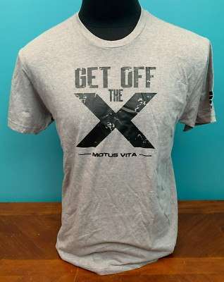 Get Off The X Motus Vita (Movement of Life) Men's T-Shirt - Large, Gray & Black