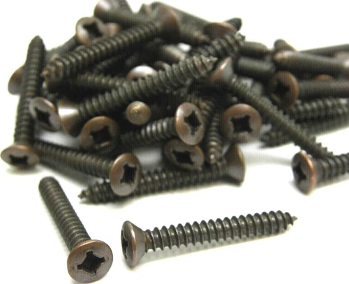 25, 50, or 100 Pieces! Oval Head Phillips #8 x 1-1/4" Wood Screws Antique Bronze