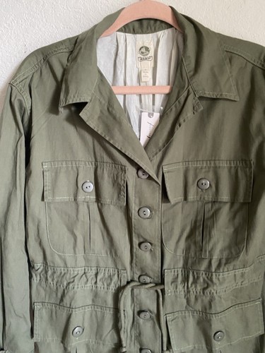 ANTHROPOLOGIE TINY CHARLIE EYELET UTILITY GORPCORE CABIN JACKET MOSS GREEN S NEW - Picture 6 of 15