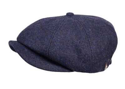 Schiebermütze BAKERBOY Tweedmütze FLATCAP marineblau UNISEX