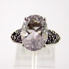 Sterling Silver Pale Amethyst with Accents Statement Ring 925 Size 6 Weighs 4.8g