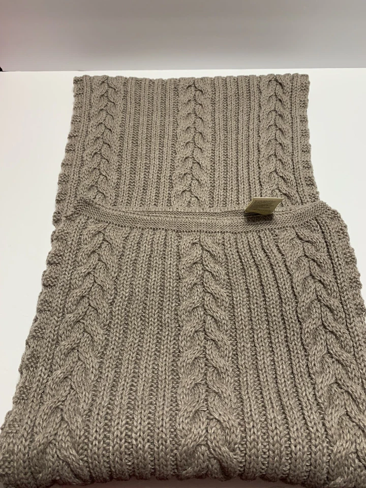 EDDIE BAUER Bufanda Clásica Tejida Mezcla Lana 11" x 60" Gris Foto 3 de 4