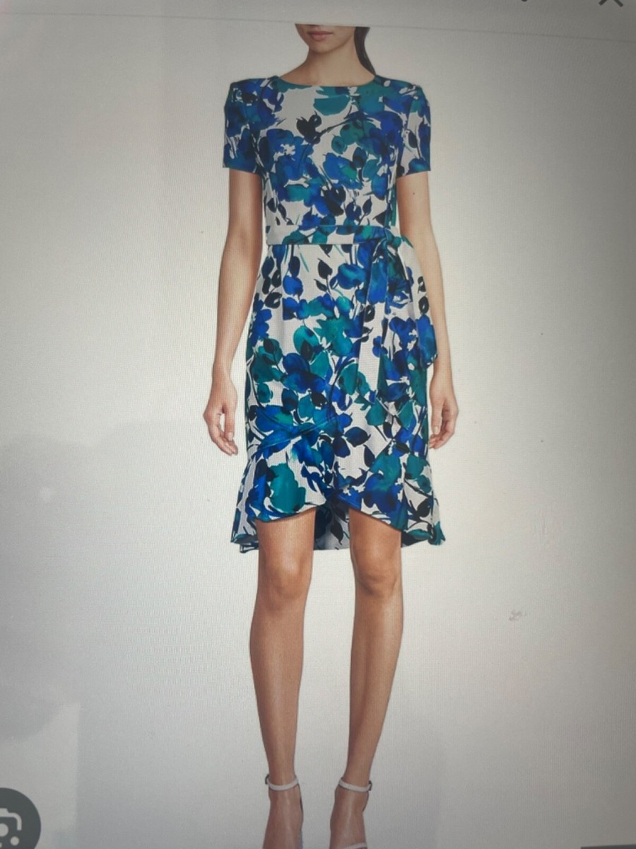 calvin klein blue dress dillards Calvin Klein Women's Tweed Short-Sleeve Sheath Mini Dress - Serene Multi