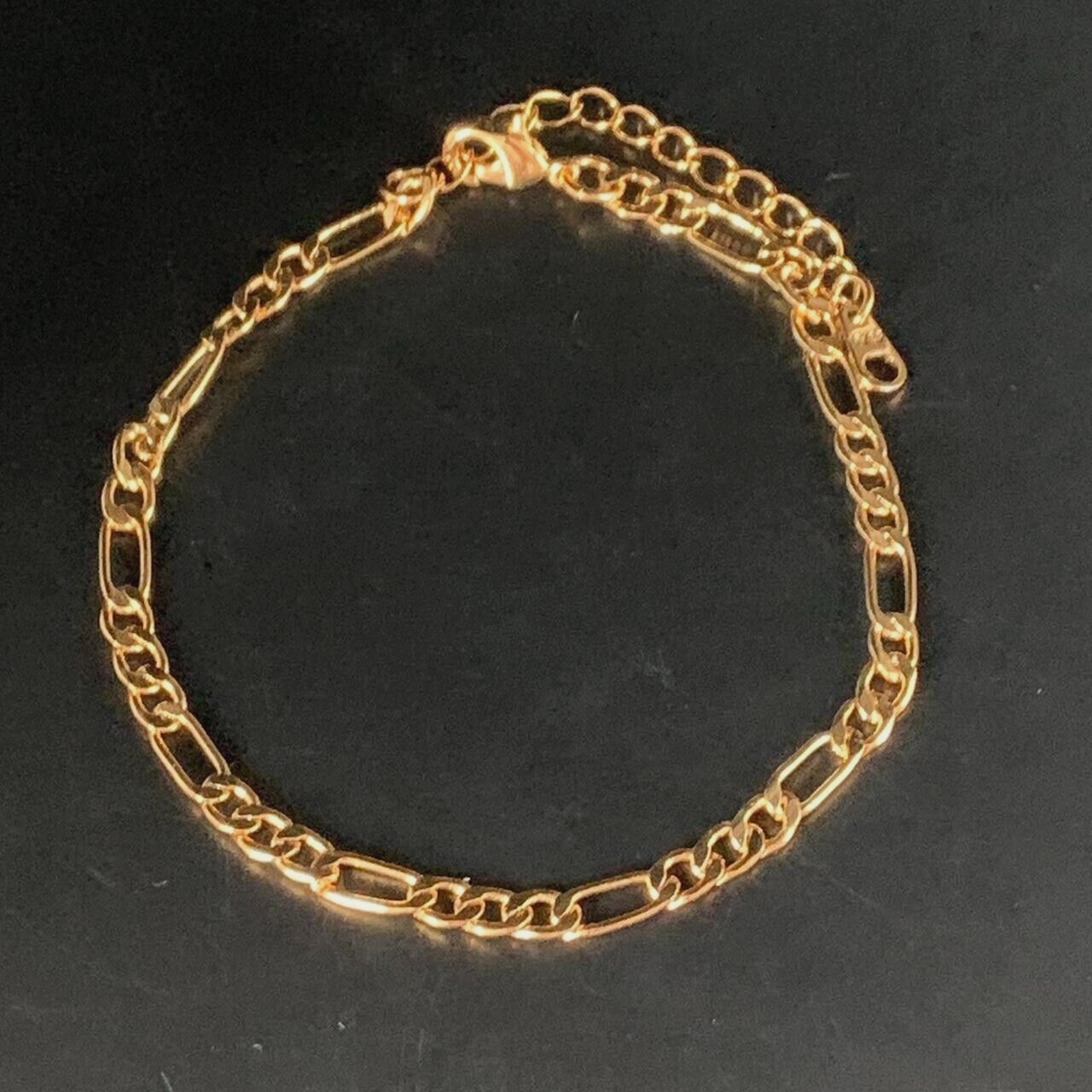 18ct Gold Plated Figaro Anklet Elegant Gift for Her-image