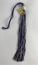 NEW Blue  Silver/Gray Class of 2017 Gold Charm Graduation Tassel 9"