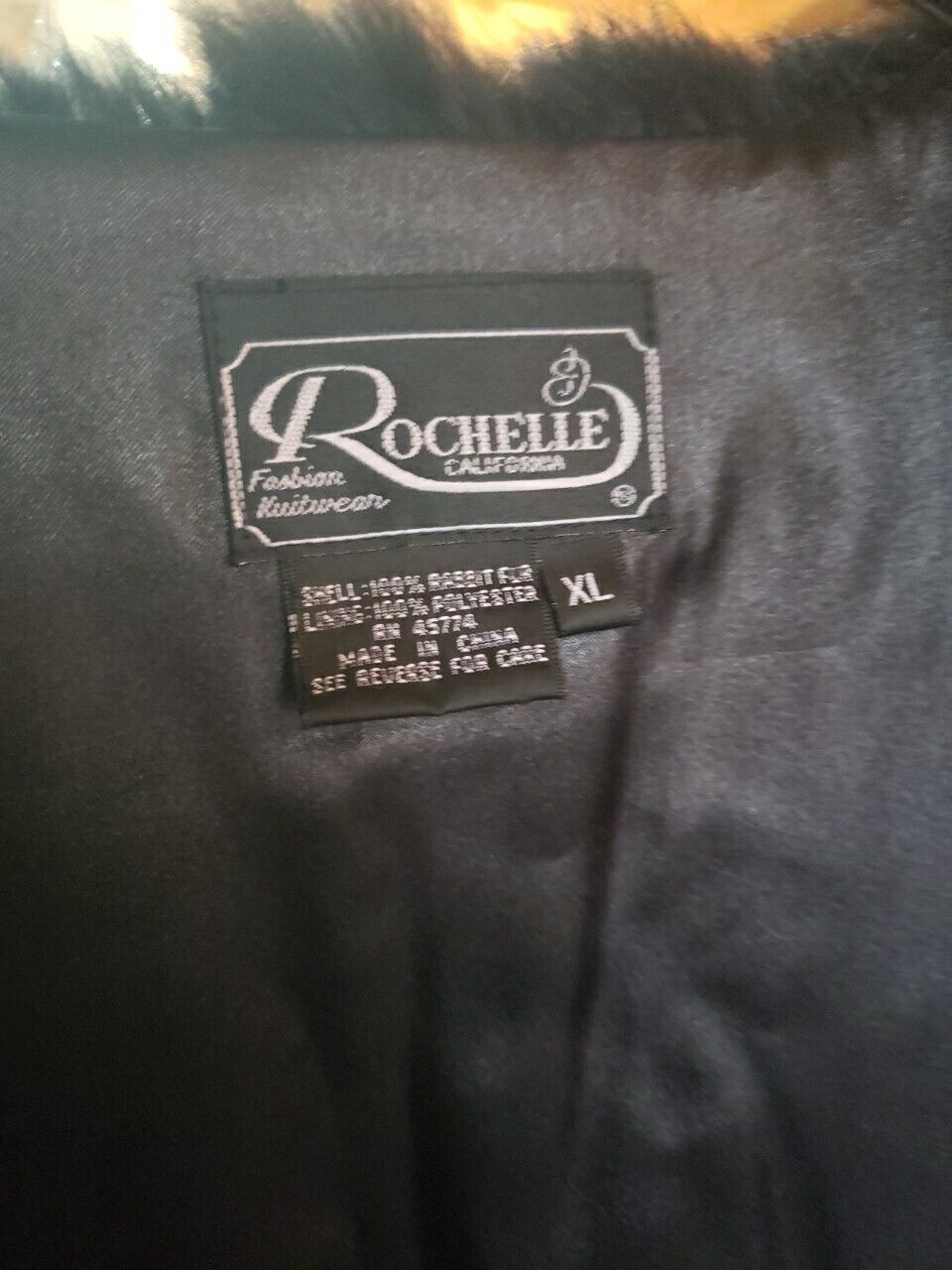 Vintage Rabbit Fur Vest Black By Rochelle Womens … - image 2