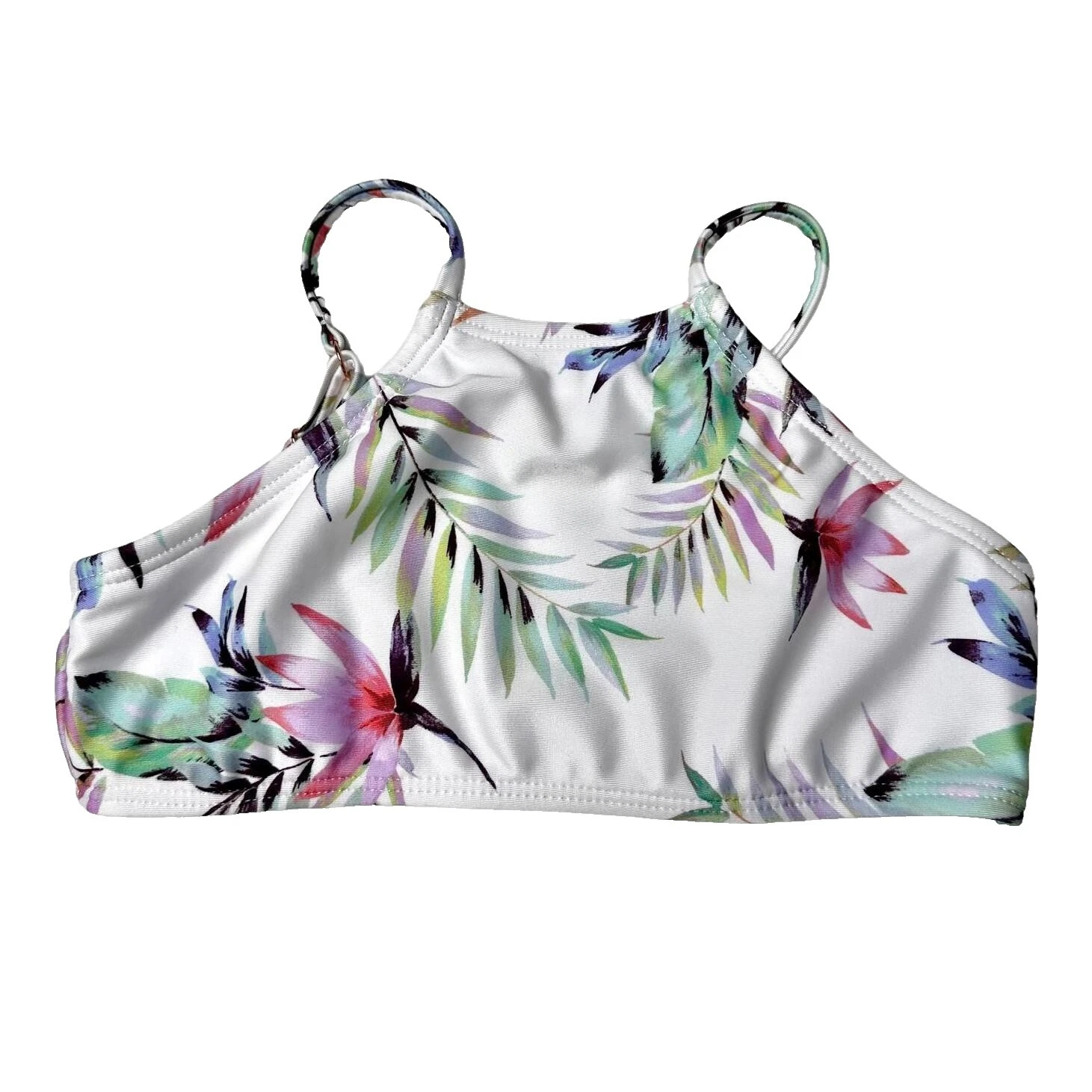 Top blanco traje de baño para niñas