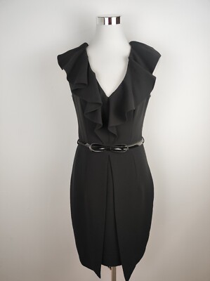 Koton Kleid Abendkleid gr. 38 Figurbetont Gürtel Rüschen Sommer Elegant Modern