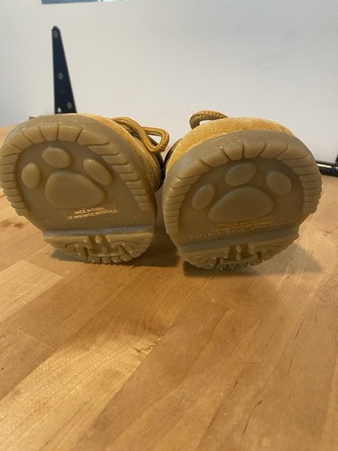 Build A Bear BAB Construction Work Boots Hiking Combat Tan Boots NEW! - Picture 4 of 6