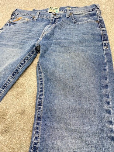 NWT Ariat M7 Mens 40x34 Slim Fit Straight Leg Denim Jeans Whiskers New 5915 - Picture 3 of 15