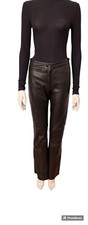 Maddox Bootcut Flare Lederhose Hose Leather Pants Schwarz Vintage 90er Gr. 38