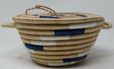 Handwoven Basket Blue&White
