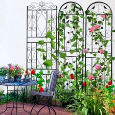 2pcs Metal Garden Arch Trellis Rustproof Garden Fencing For Climbing Plants Deco