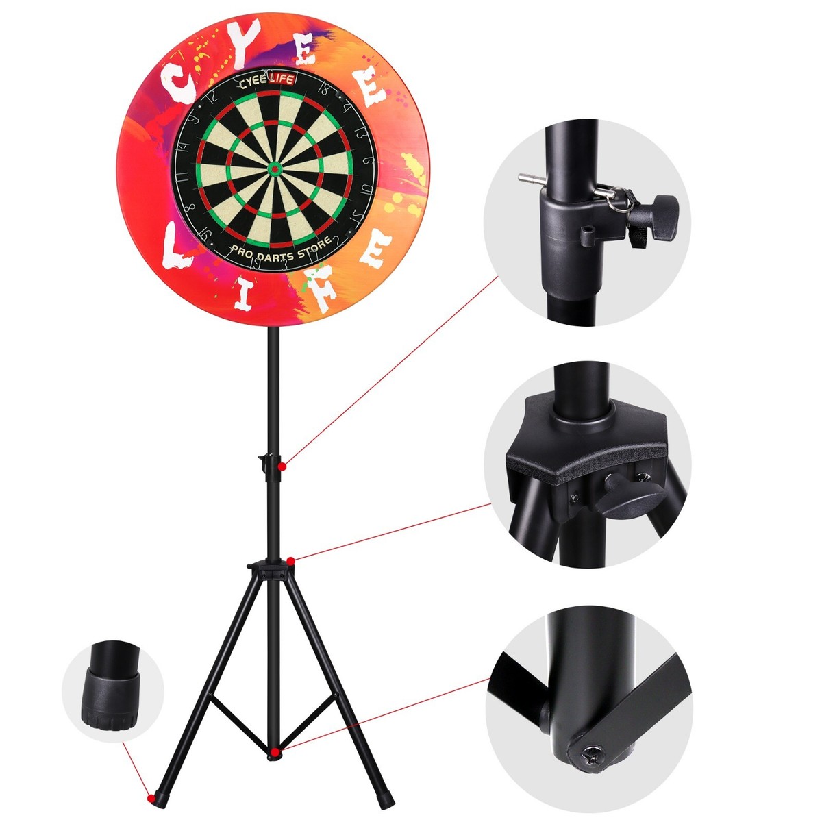 CyeeLife Dartboard Stand, Sturdy Dartboard Holder,easy To Install