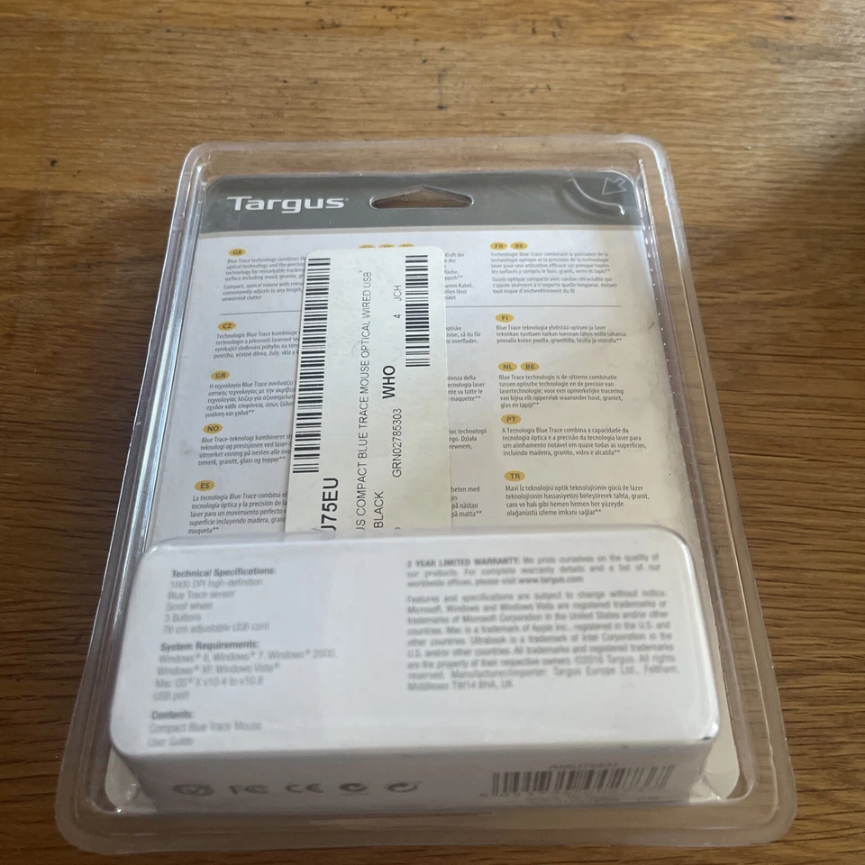 Targus COMPACT OPTICAL MOUSE BLACK/GREY - Image 2 of 2