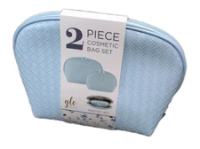 Glotech 2 Piece Cosmetic Bag Set - Light Blue