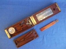 Military Officers Campaign Dressing Razor Case Box Field Kit  & Contents 19thC