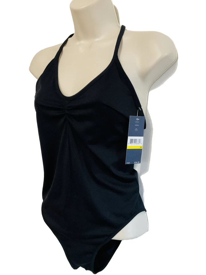 Tommy Hilfiger Medium Black Seamless Scrappy Bodysuit Red White Blue Straps - Image 2 of 4