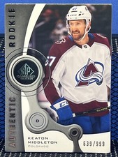 2021-22 SP Game Used KEATON MIDDLETON 639/999 Avalanche Authentic Rookies RC