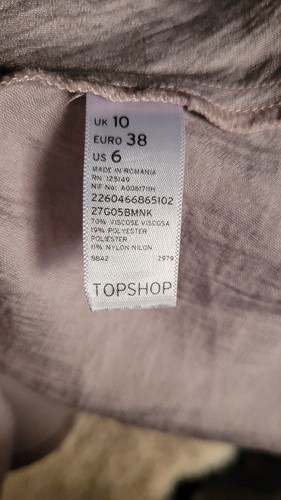 Top Shop Sz S Pink Shimmer High Waist Flare Skirt - Picture 13 of 16