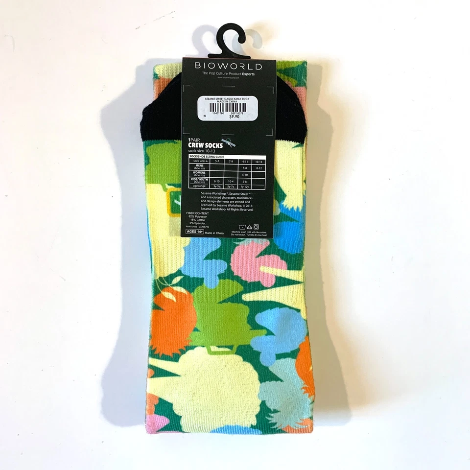 Calcetines cortos Sesame Street Workshop Muppet Silhouettes 1 par de zapatos talla 10-13 Foto 2 de 4