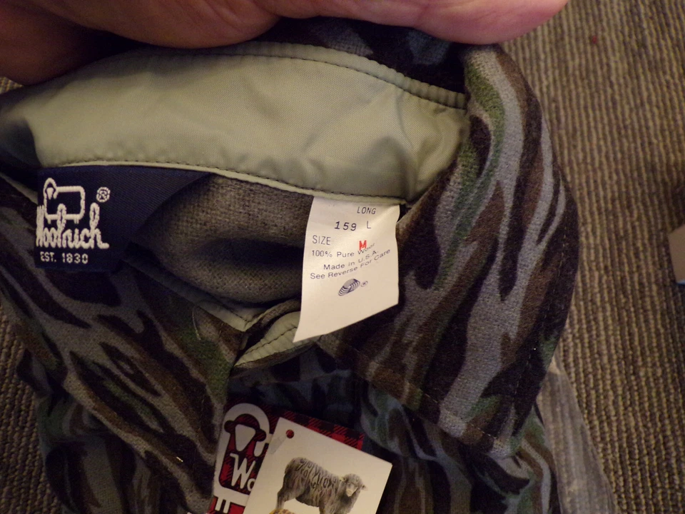 NOS Vtg Woolrich Camouflage Wool Hunting Shirt sz Med  Long USA Made - Image 2 of 2