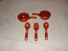 Step 2 Step2 Copper Frying Pans & Lids for Toy Kitchen + Utensils