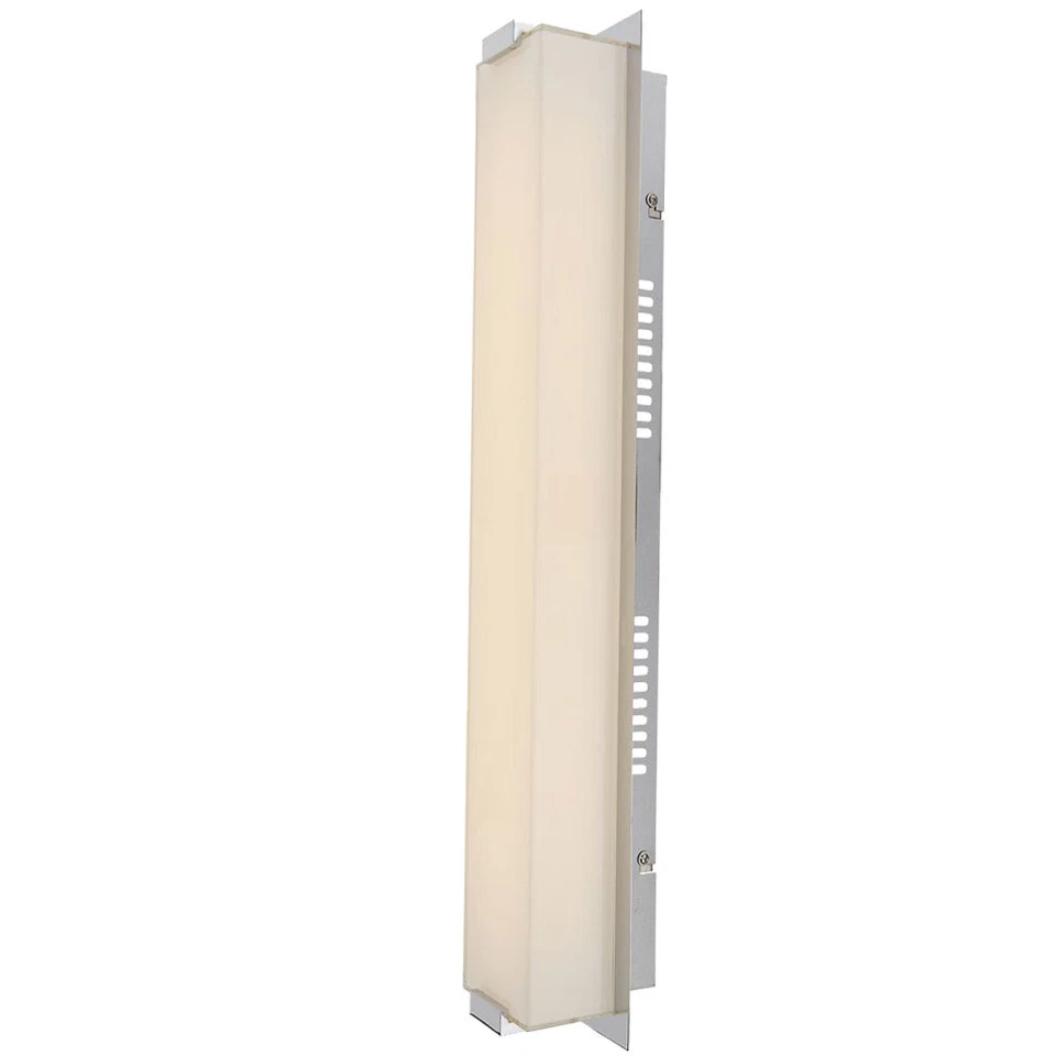 Lampada Parete da Corridoio Camera Letto Vetro Satinato Allungato Cromo LED - Immagine 2 di 4