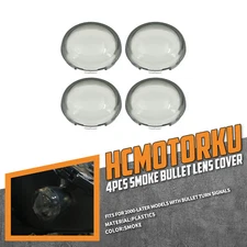 Bullet Turn Signal Light Lens Smoke Covers For Harley Sportster Softail Touring