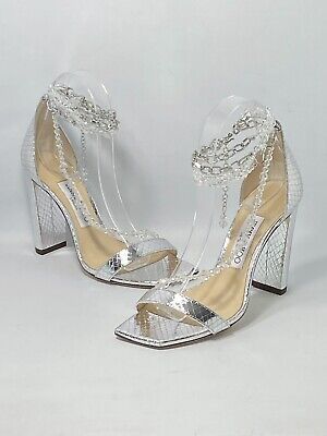 Jimmy Choo Neena Croc-Embossed Metallic Leather Embellished Jimmy Choo Neena Croc-Embossed Metallic Leather Embellished