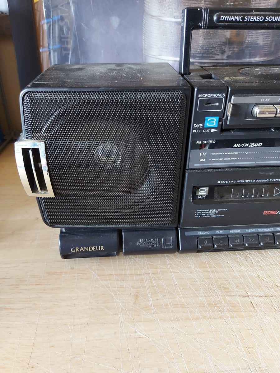 Vintage Yorx Triple Cassette Portable Stereo System Used P1310
