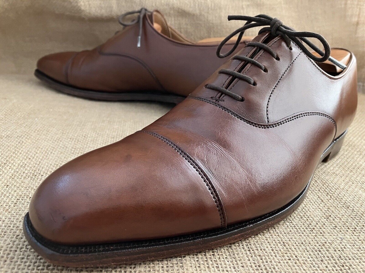 Crockett & Jones HALLAM Brown Leather Cap Toe Oxford shoes