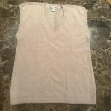 Evan Picone Lambswool Blend Knit V-neck sweater vest Sz M READ STAIN Preppy EUC