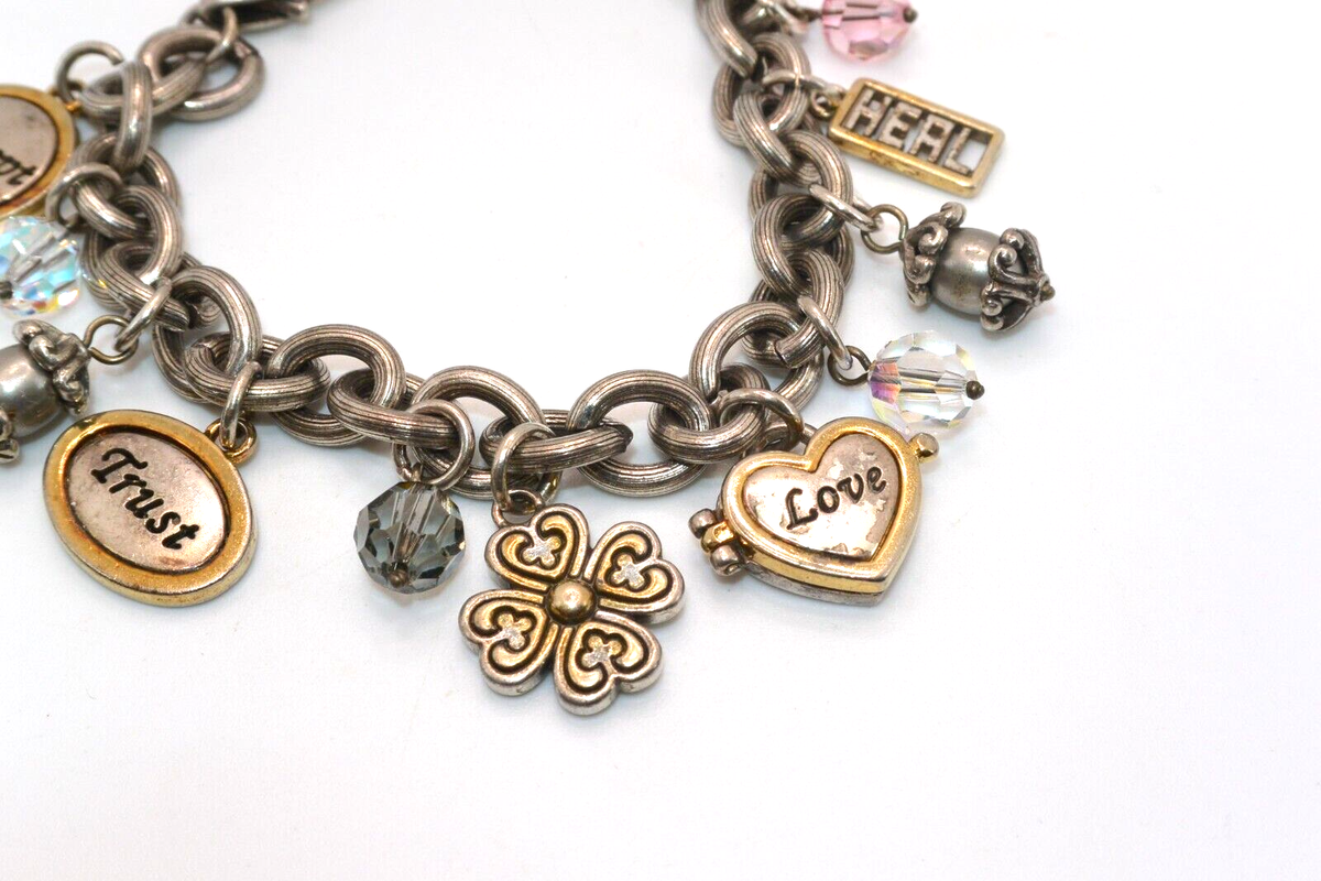 BRIGHTON 2006 POWER OF PINK Charm Bracelet Locket, Love Trust