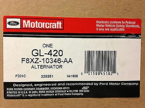 Alternator-New Motorcraft GL-420 - Image 4 of 4