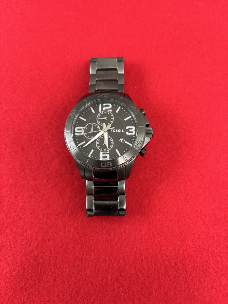 FOSSIL Analog Gunmetal BLACK Watch FREE Shipping