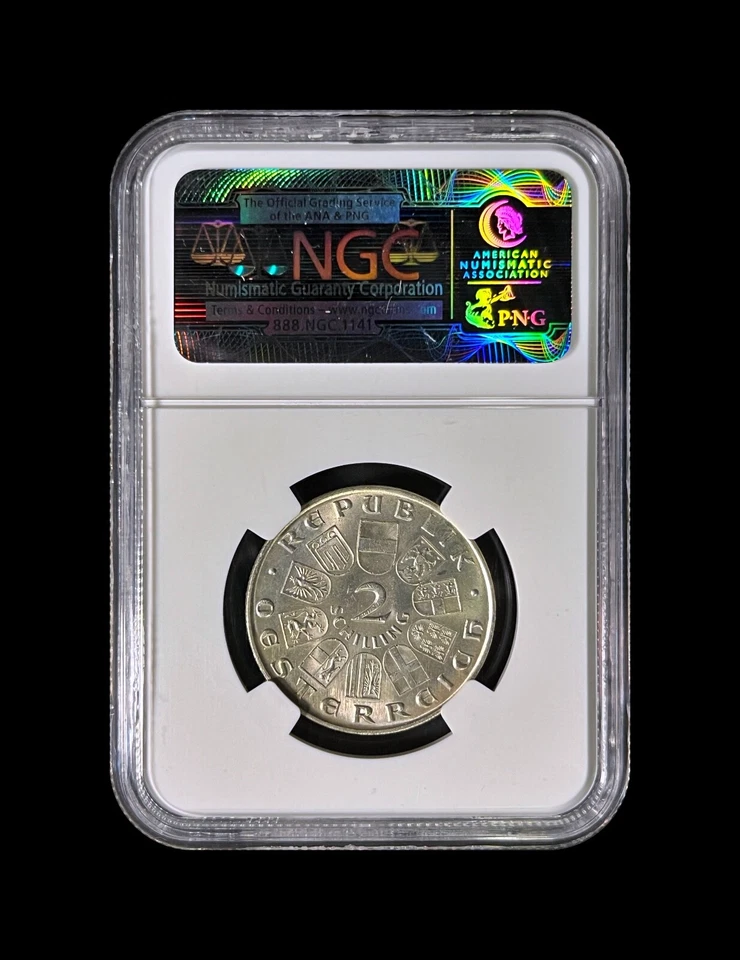AUSTRIA. 1930, 2 Schilling, Silver - NGC MS62 - Vogelweide - Image 4 of 4