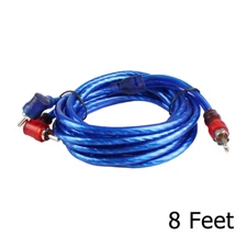 2x Car Amplifier 2-RCA to 2-RCA Cable 8 Feet HDTV Stereo Audio Patch Wire Copper