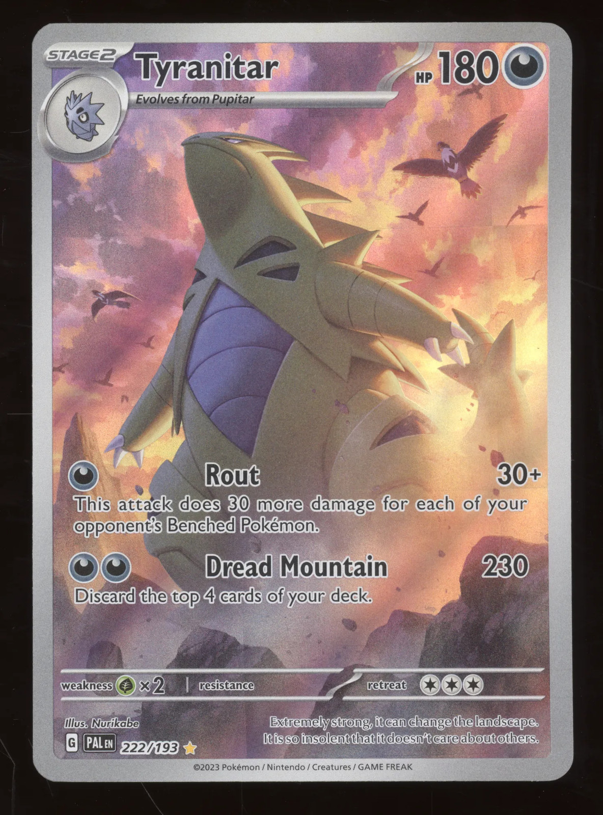 2023 Pokemon S&V Paldea Evolved Tyranitar Secret Rare #222/193