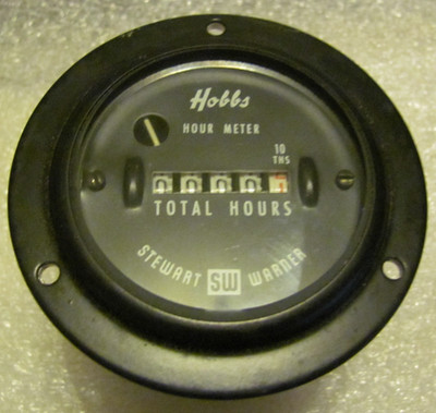 VINTAGE STEWART WARNER SW HOBBS HOUR METER 6 - 12 VOLT NOS UNUSED GENUINE OEM