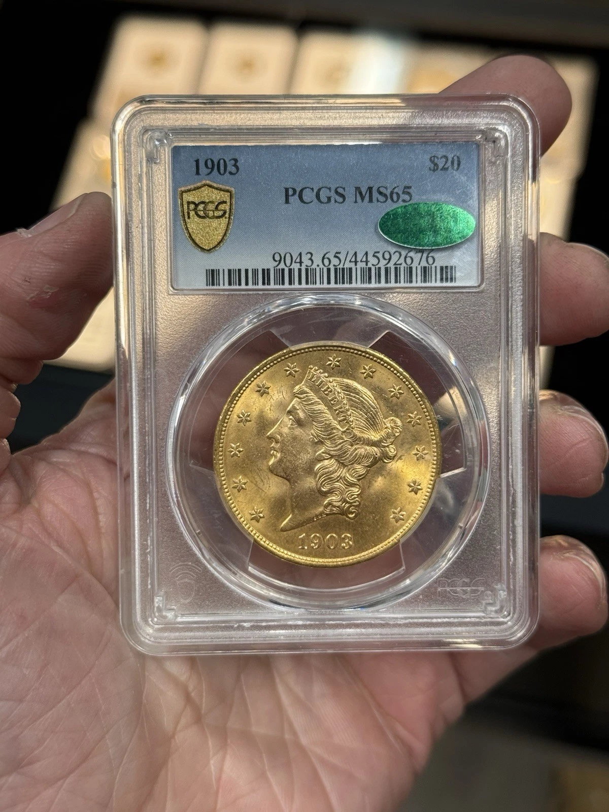 1903 $20 Gold liberty PCGS MS65 CAC Rare Double Eagle Coin Lib