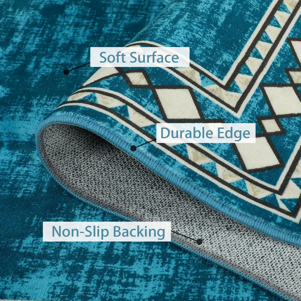 Alfombra de área 10x13 alfombra de área extra grande para sala de estar, máquina moderna con bordes... Foto 4 de 4