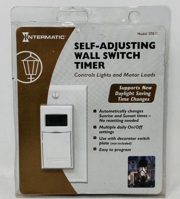 INTERMATIC ST01C SELF ADJUSTING TIMER WALL SWITCH - WHITE