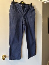 Mens Cotton Traders Navy Trousers Waist 32 Inside Leg 25/26 In. VGC