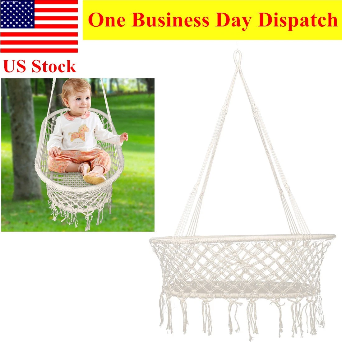 Baby Hammock Cradle Swing Bed Newborn Hanging Woven Basket for Baby Toddler
Opens in a new window or