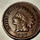 ■ 1907 INDIAN PENNY ONE CENT ☐ XF