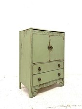 Antique Early 20th Century Rustic French Green Chest of Drawers Tallboy Dresser