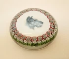 Vintage Murano millefiori art glass paperweight Schnauzer dog