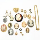 Vintage Cameo Necklace 15.25-20IN Pin Earring Pendant Jewelry Lot of 44 #M1389-1 — photo 6